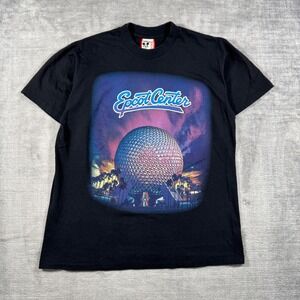 Disney Epcot Center Shirt Men Medium Black Vintage 90s Single Stitch USA